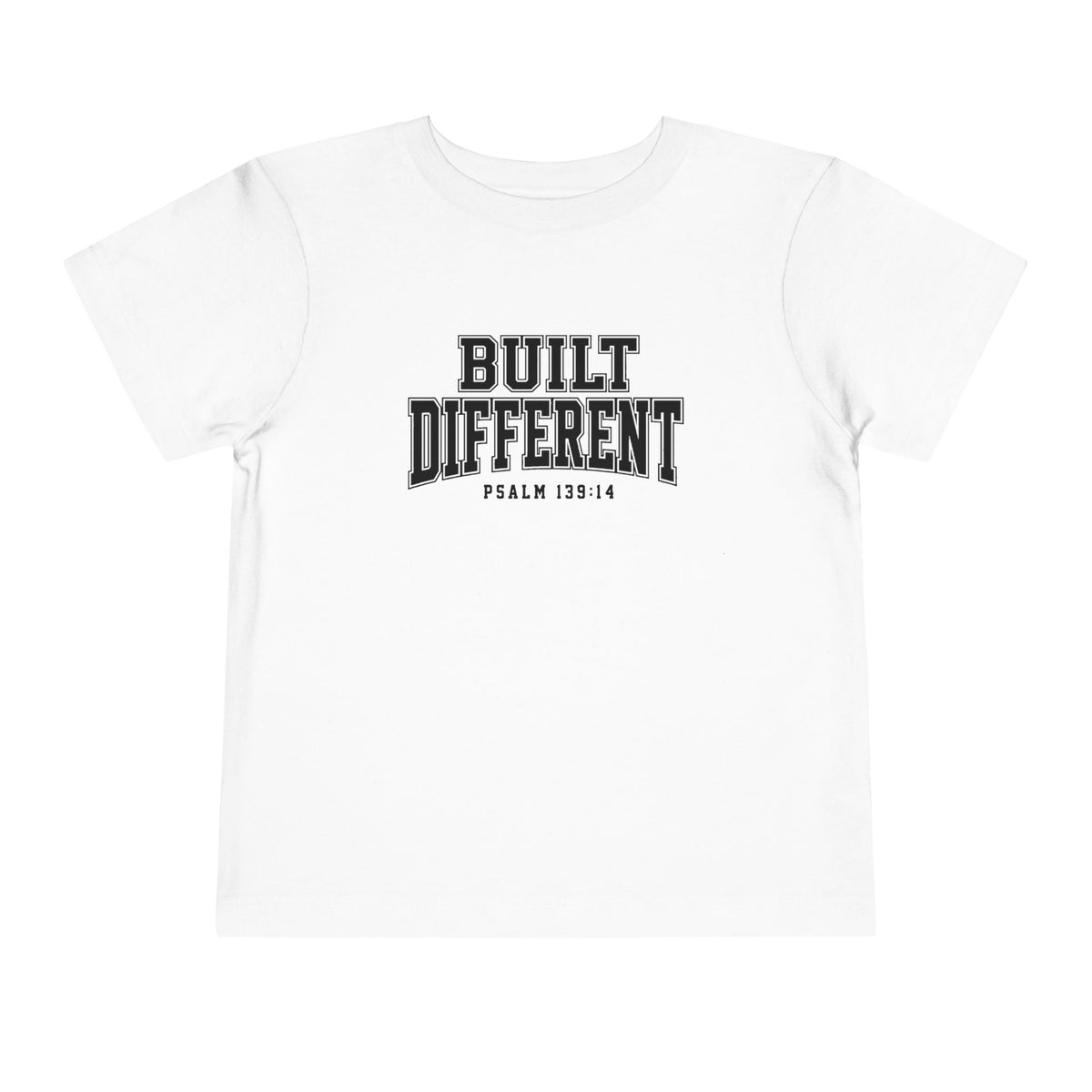 Toddler "Built Different"  Psalm 139:14 Tee — Faith-Based Kids Shirt