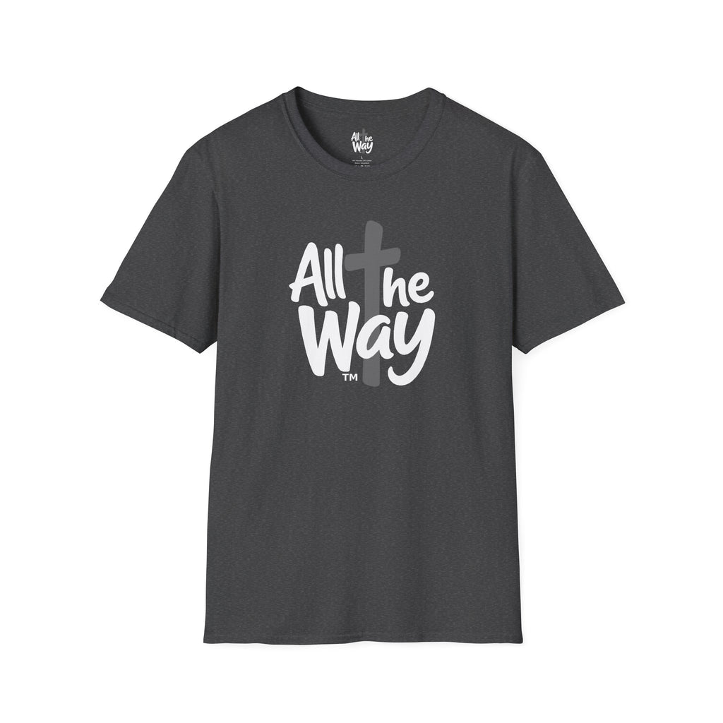 All The Way Cross logo T‑Shirt — Faith-Inspired Christian Graphic Tee (Gildan 64000)
