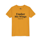 Youth Tee — "Under His Wings" Psalm 91:4 Faith T‑Shirt (Bella Canva 3001Y)