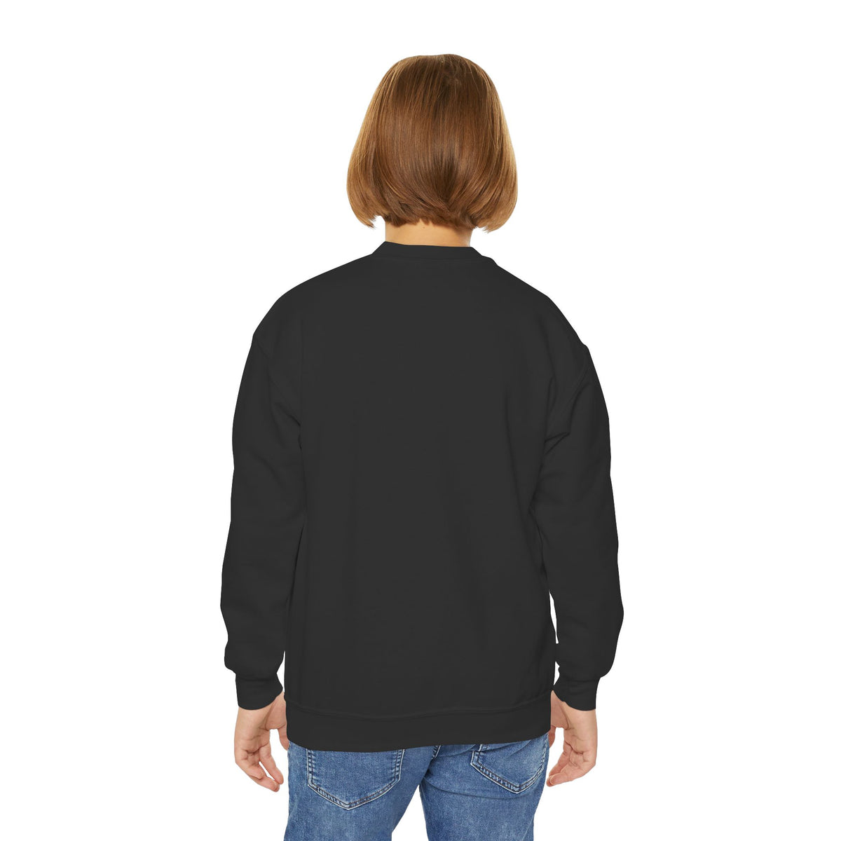 Youth Crewneck Sweatshirt — "All The Way" Inspirational Bible Verse (Matthew 10:38-39)