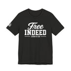 "Free Indeed" John 8:36 Christian Faith Tee (Bella+Canvas 3001)