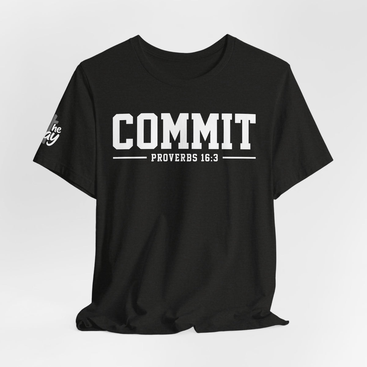 Commit Proverbs 16:3 Tee — Christian Faith Inspirational T-Shirt (Bella+Canvas 3001)