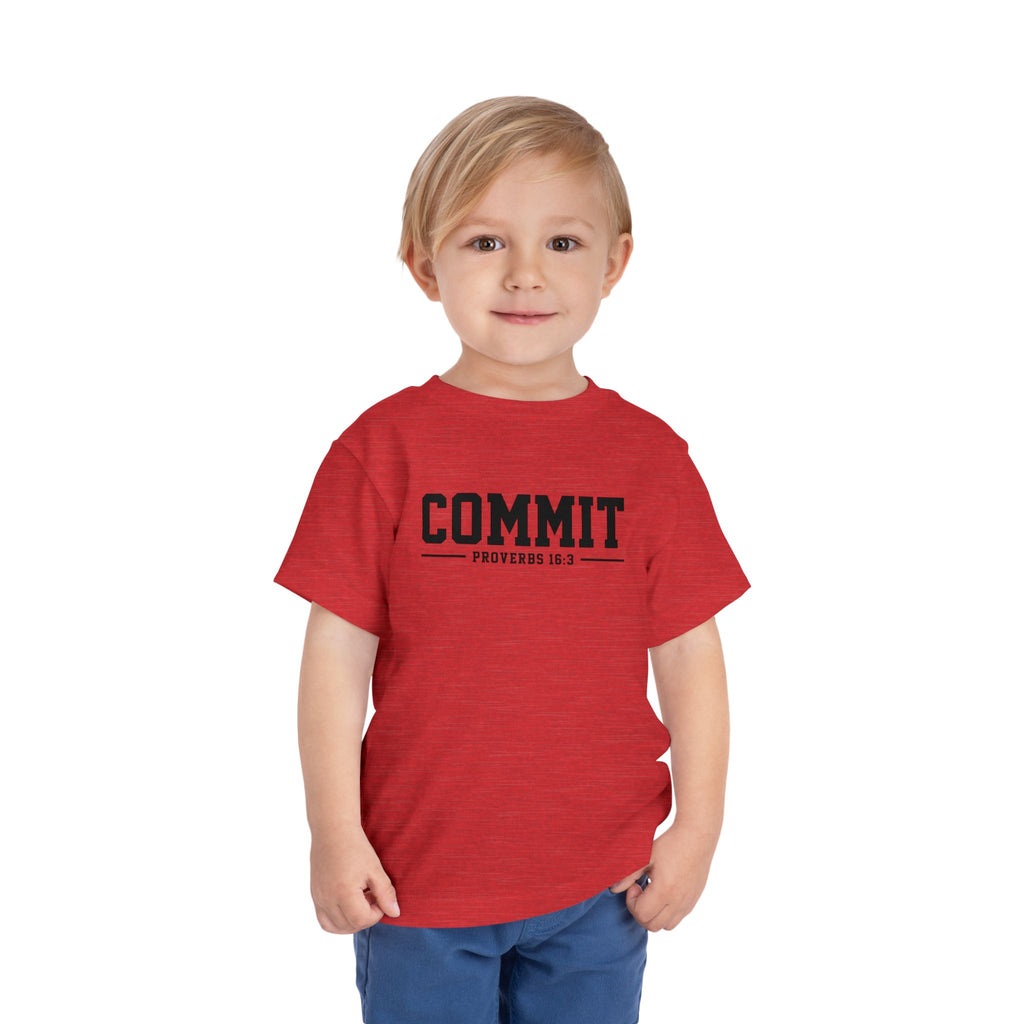 Toddler "Commit" Proverbs 16:3 Tee — Faith-Based Kids Shirt