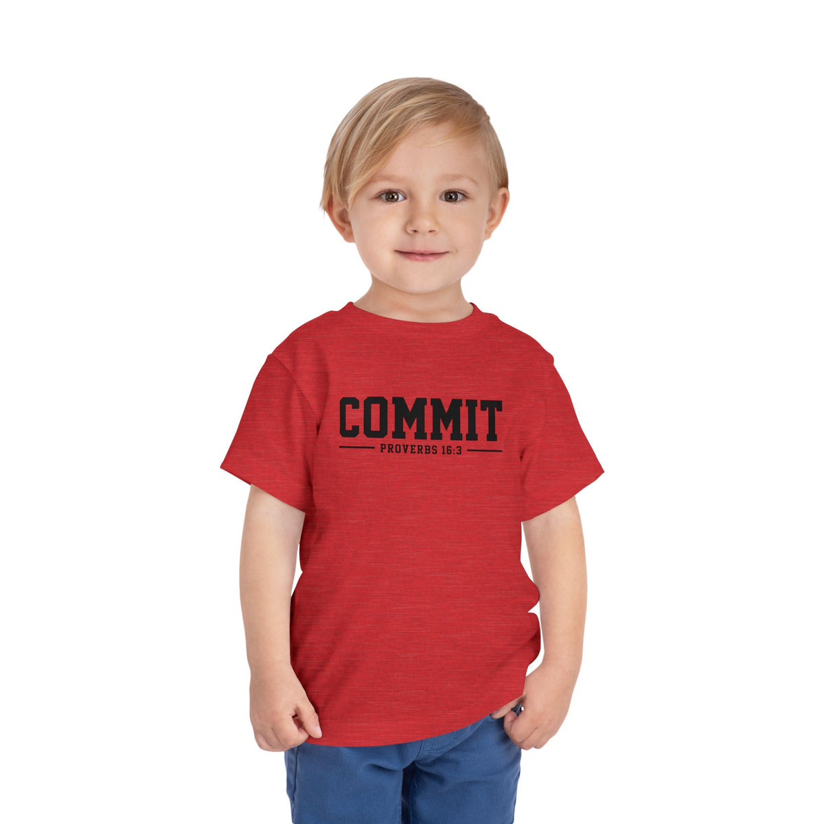 Toddler "Commit" Proverbs 16:3 Tee — Faith-Based Kids Shirt