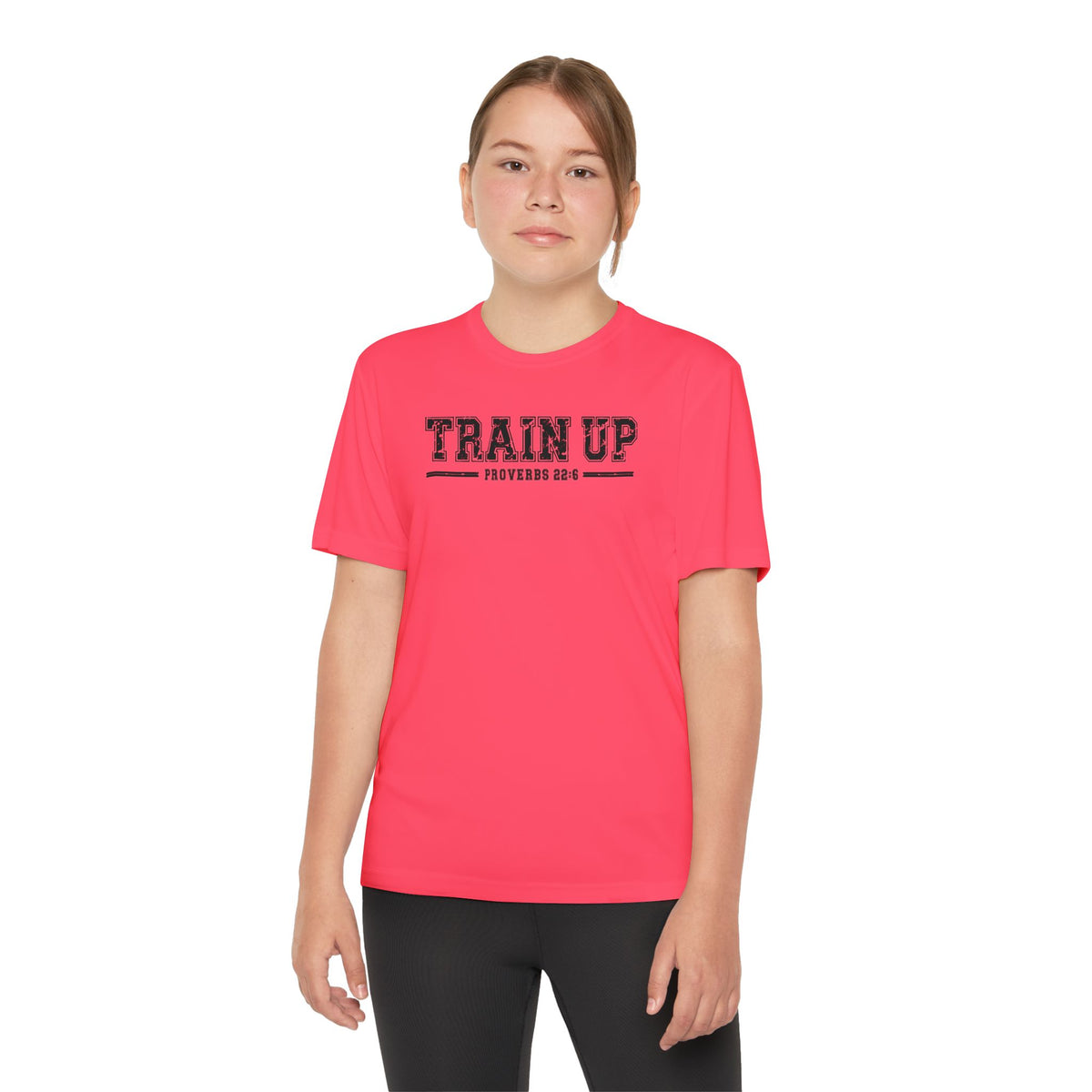 Youth "Train Up" Proverbs 22:6  Sport tek (Black letters)