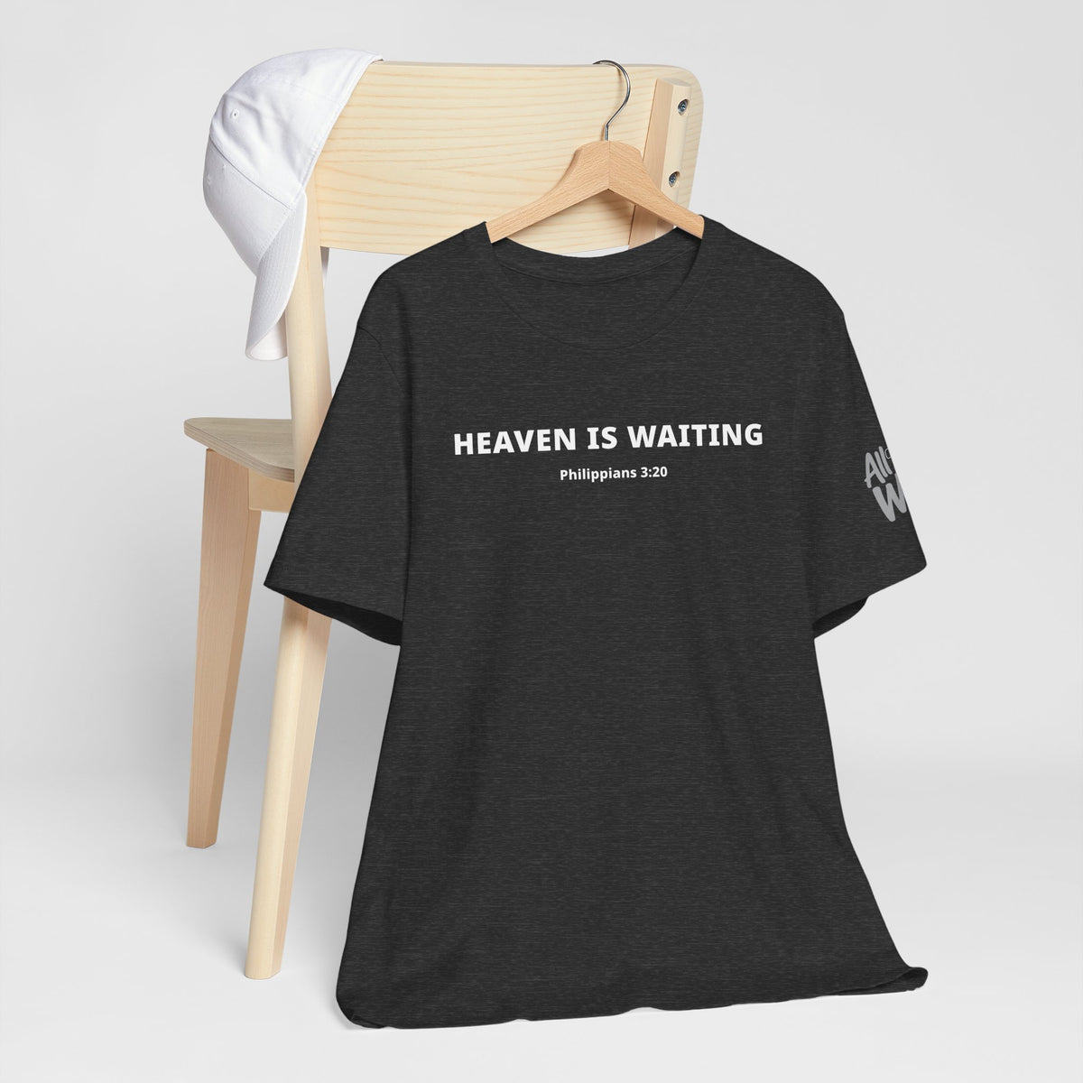 "Heaven is Waiting" Philippians 3:20 Faith Shirt  (Bella+Canvas 3001)