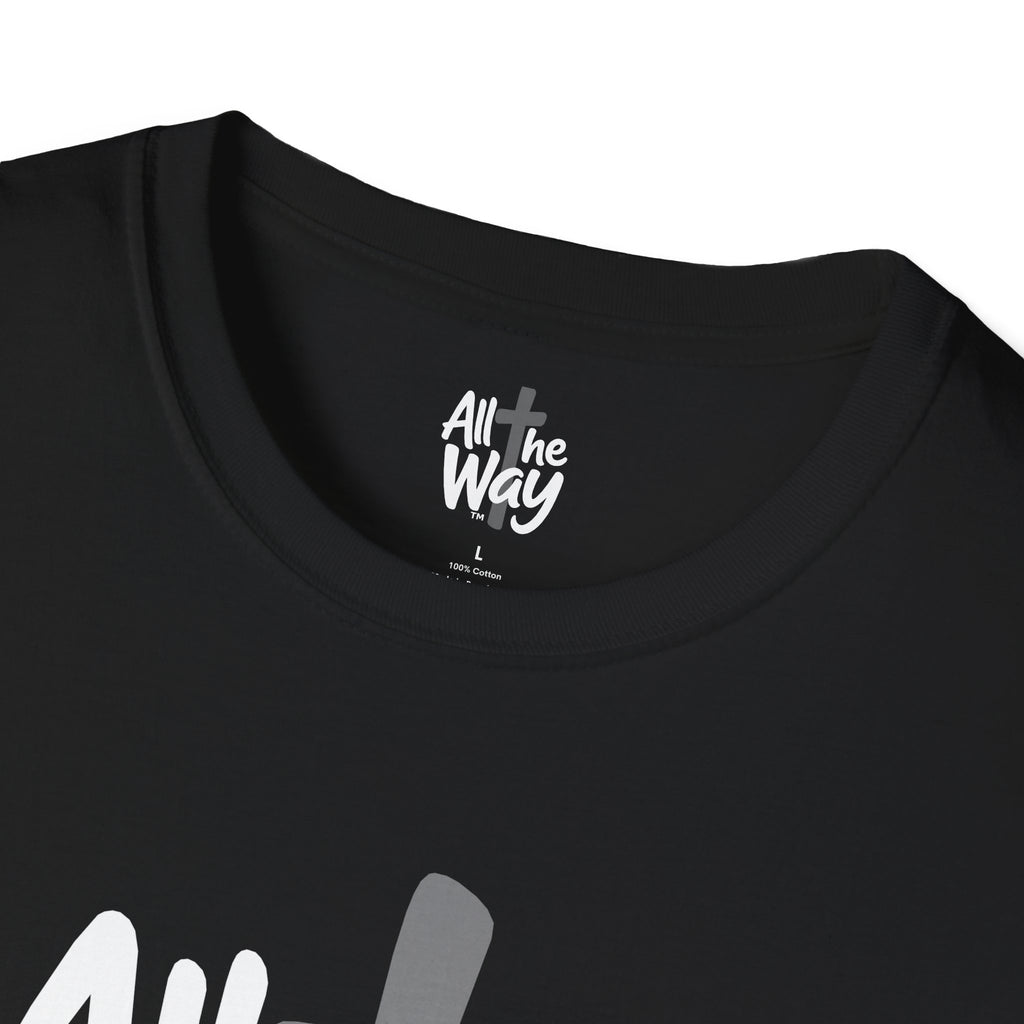 All The Way Cross logo T‑Shirt — Faith-Inspired Christian Graphic Tee (Gildan 64000)