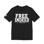 "Free Indeed" John 8:36 Christian Faith Tee (Bella+Canvas 3001)