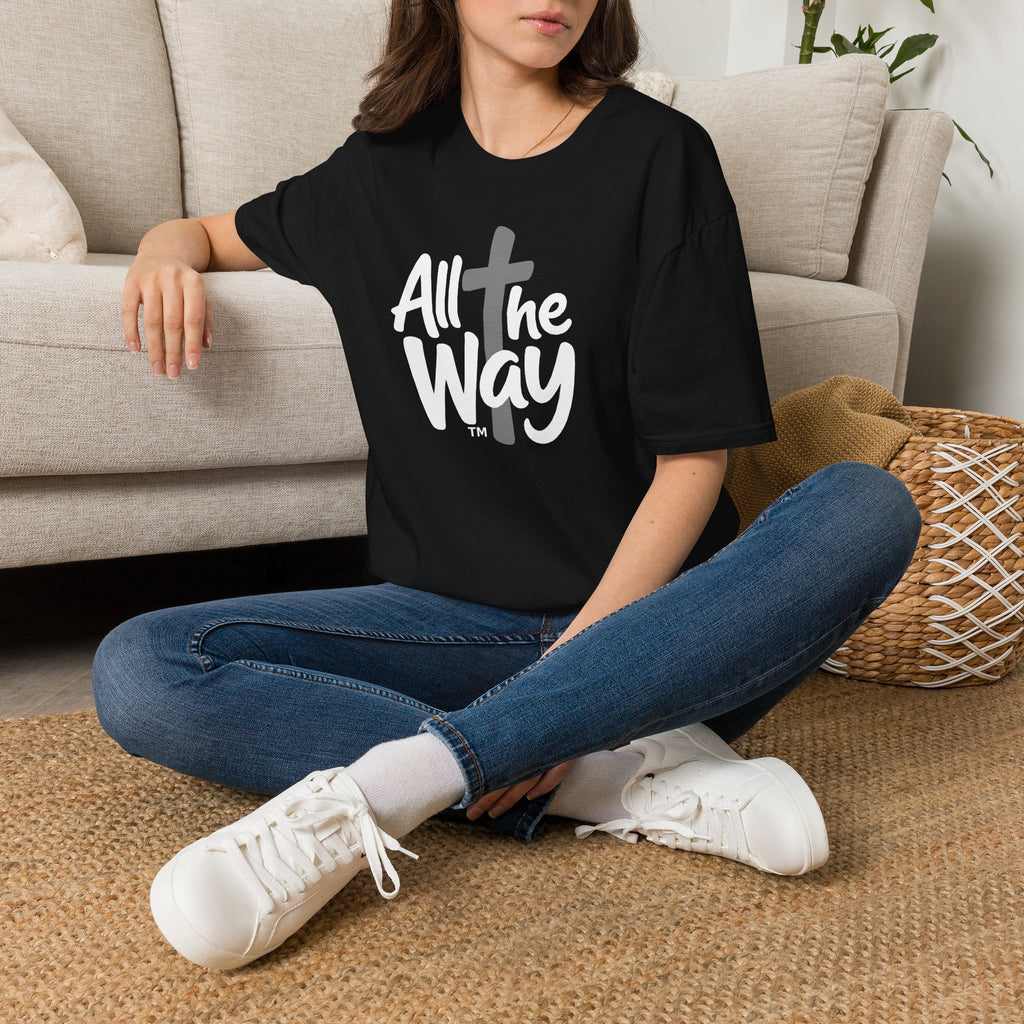 All The Way Cross logo T‑Shirt — Faith-Inspired Christian Graphic Tee (Gildan 64000)