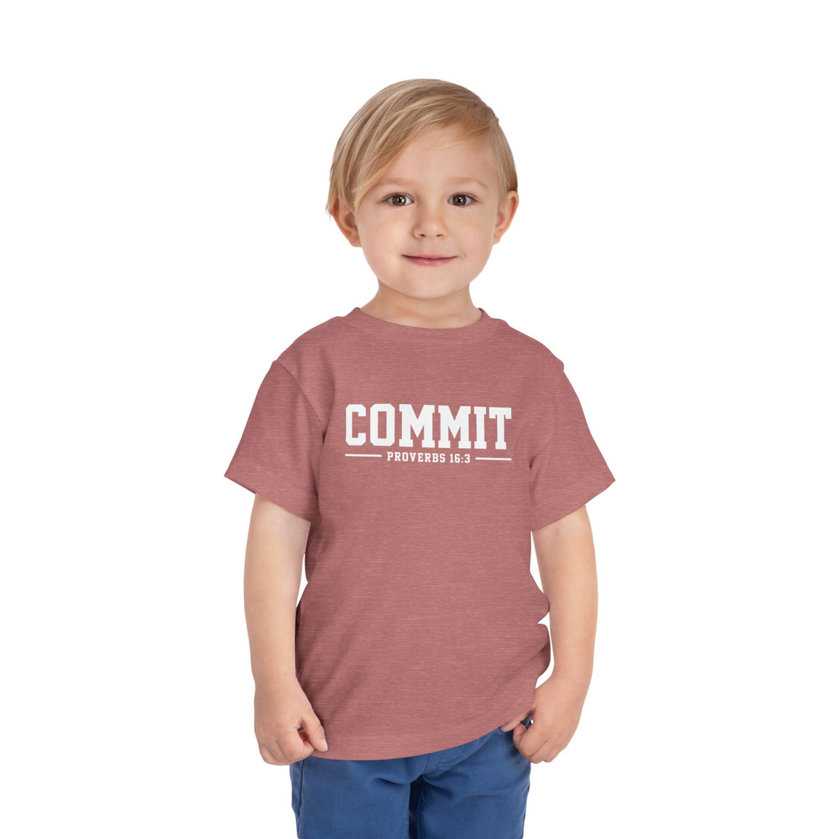 Toddler "Commit" Proverbs 16:3 Tee — Faith-Based Kids Shirt