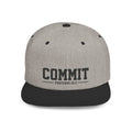 Commit Snapback Hat — "Commit" Proverbs 16:3 Embroidered Flat Bill Cap