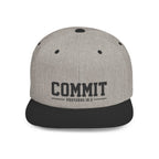 Commit Snapback Hat — "Commit" Proverbs 16:3 Embroidered Flat Bill Cap