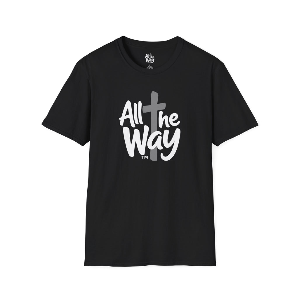 All The Way Cross logo T‑Shirt — Faith-Inspired Christian Graphic Tee (Gildan 64000)