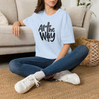 All The Way Cross logo T‑Shirt — Faith-Inspired Christian Graphic Tee (Gildan 64000)