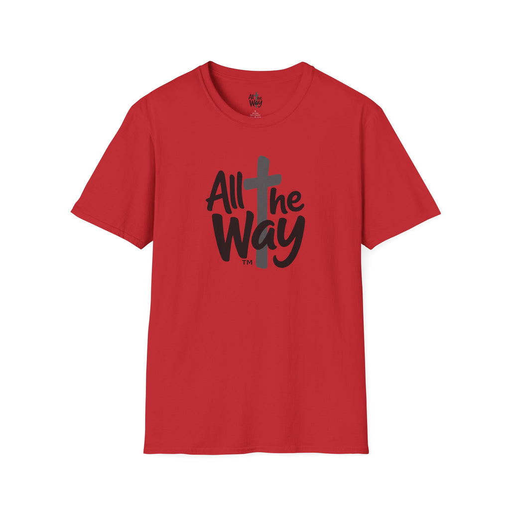 All The Way Cross logo T‑Shirt — Faith-Inspired Christian Graphic Tee (Gildan 64000)