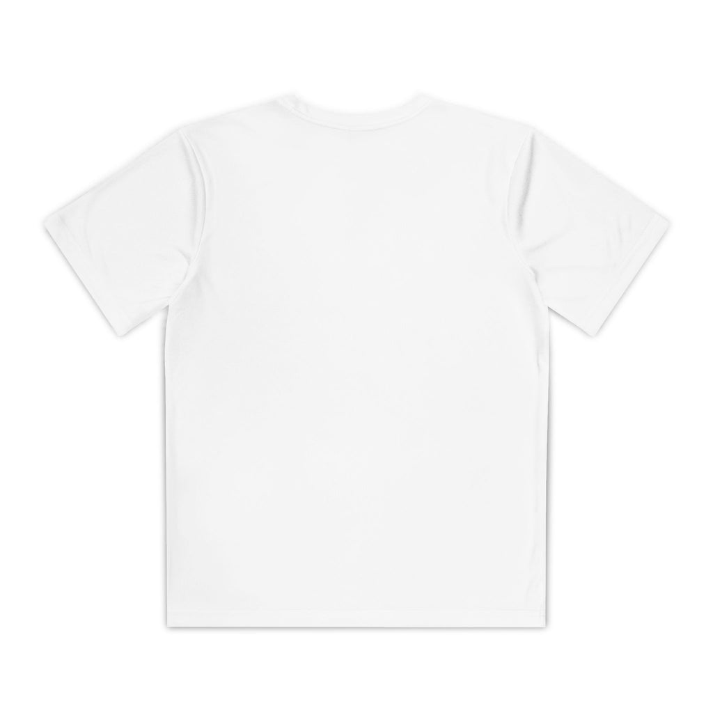 Youth "All the way" Matthew 10:38-39  Christian Motivational Shirt (Sport Tek) Black letters