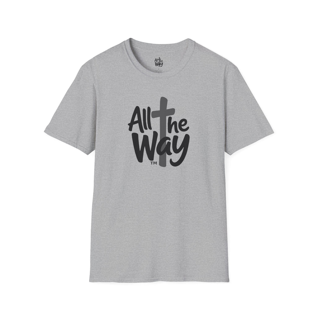 All The Way Cross logo T‑Shirt — Faith-Inspired Christian Graphic Tee (Gildan 64000)