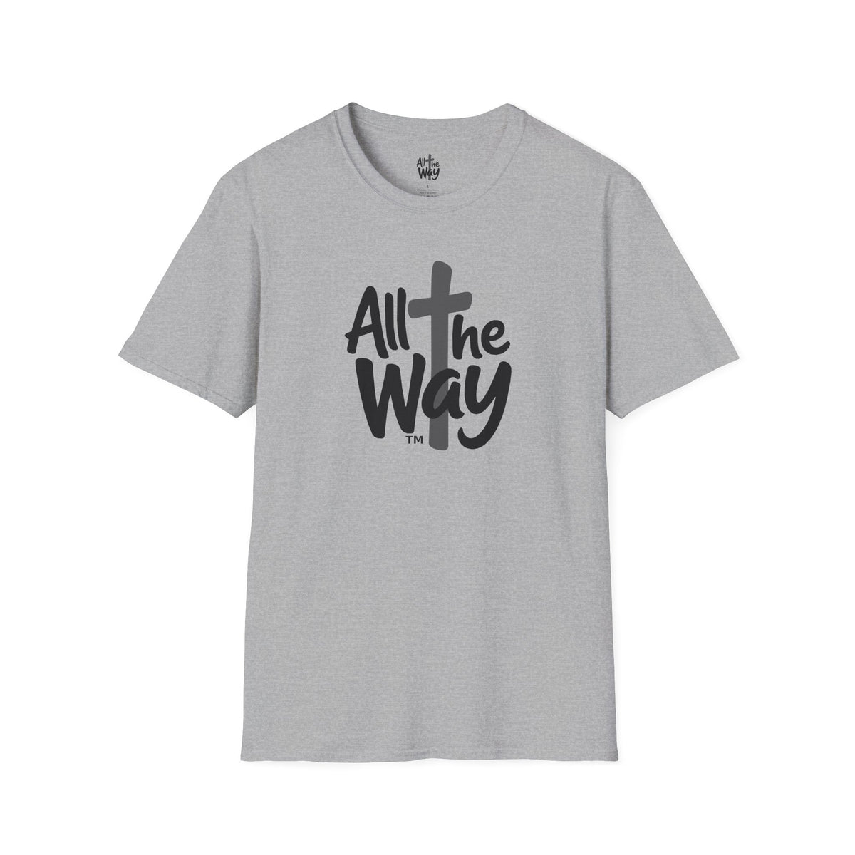 All The Way Cross logo T‑Shirt — Faith-Inspired Christian Graphic Tee (Gildan 64000)