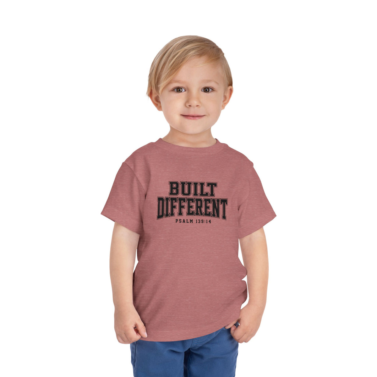 Toddler "Built Different"  Psalm 139:14 Tee — Faith-Based Kids Shirt