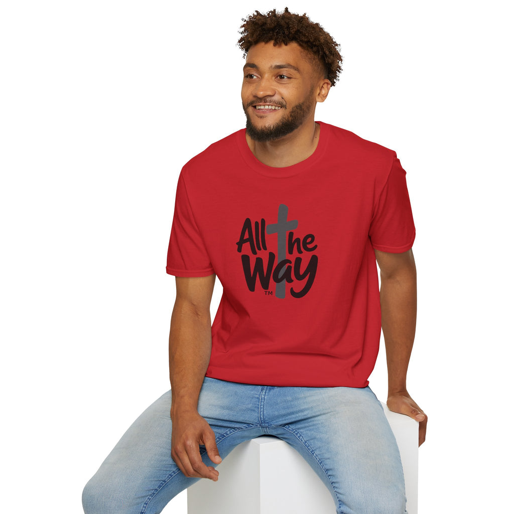 All The Way Cross logo T‑Shirt — Faith-Inspired Christian Graphic Tee (Gildan 64000)