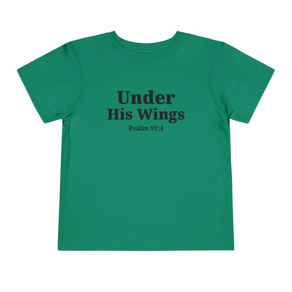 Toddler "Under His Wings" Psalm 91:4 Tee — Faith-Based Kids Shirt (Bella Canvas)