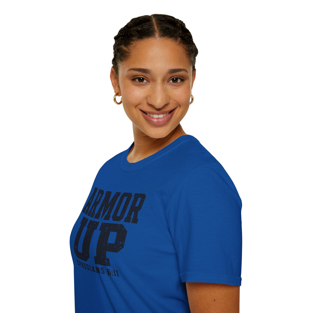 "Armor Up" Ephesians 6:11 T-Shirt — Christian Faith Tee (Gildan 64000)