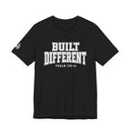 "Built Different" Psalm 139:14 Tee — Christian Faith Inspirational T-Shirt (Bella+Canvas 3001)
