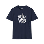 All The Way Cross logo T‑Shirt — Faith-Inspired Christian Graphic Tee (Gildan 64000)