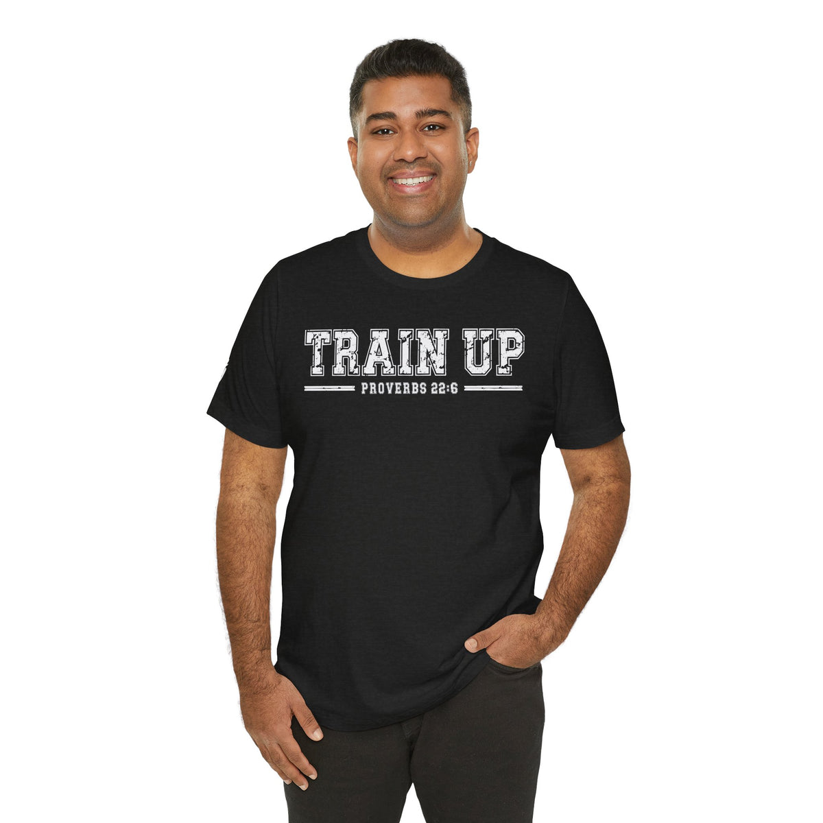 "Train Up" Proverbs 22:6 Tee — Christian Faith Inspirational T-Shirt (Bella+Canvas 3001)