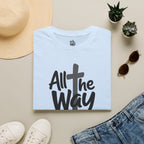 All The Way Cross logo T‑Shirt — Faith-Inspired Christian Graphic Tee (Gildan 64000)