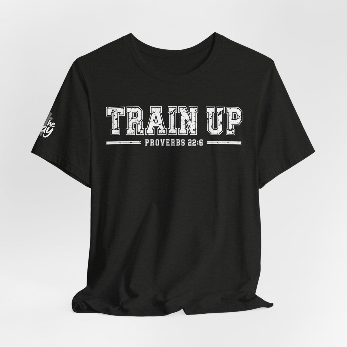 "Train Up" Proverbs 22:6 Tee — Christian Faith Inspirational T-Shirt (Bella+Canvas 3001)