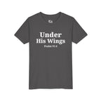 Youth Tee — "Under His Wings" Psalm 91:4 Faith T‑Shirt (Bella Canva 3001Y)