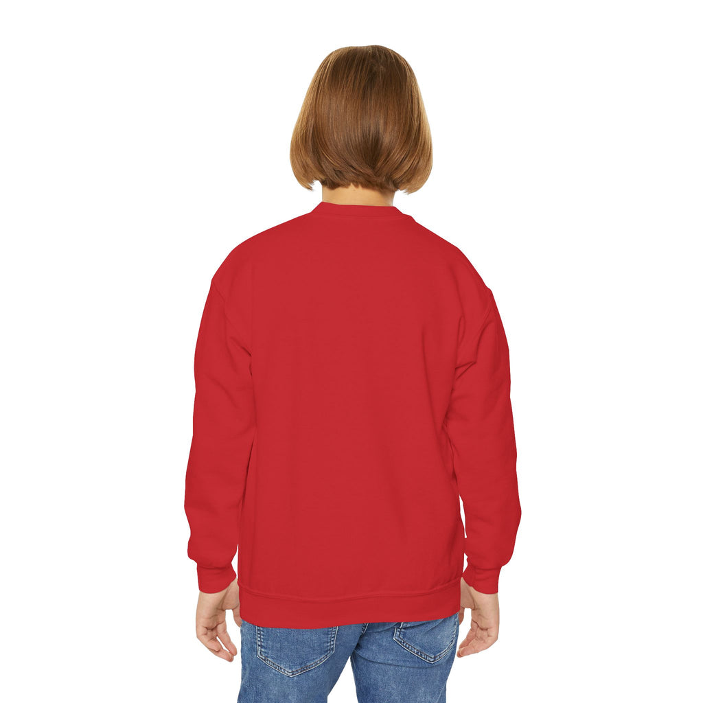 Youth Crewneck Sweatshirt — "All The Way" Inspirational Bible Verse (Matthew 10:38-39)