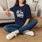 All The Way Cross logo T‑Shirt — Faith-Inspired Christian Graphic Tee (Gildan 64000)