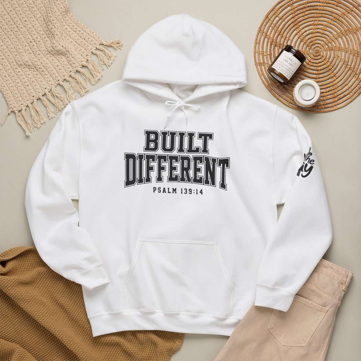 Hoodie — "Built Different" Psalm 139:14 Pullover