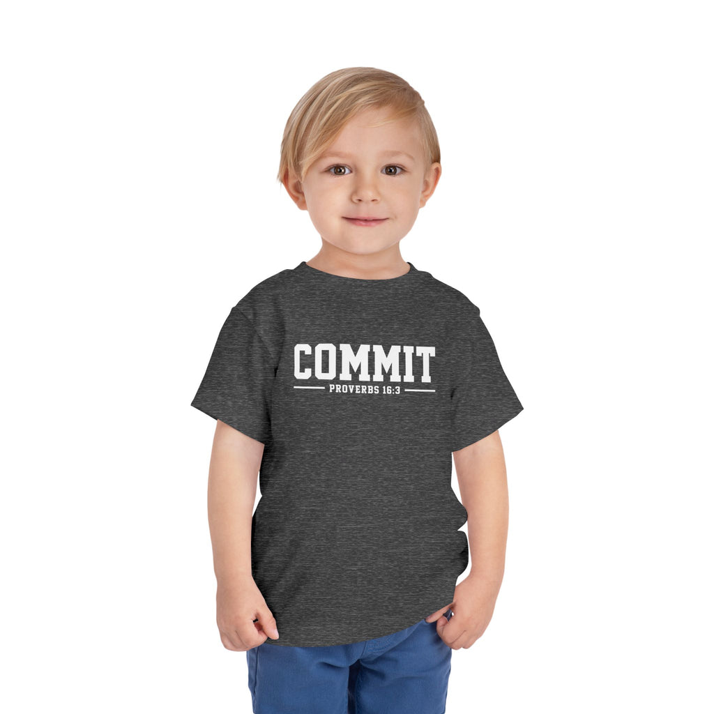 Toddler "Commit" Proverbs 16:3 Tee — Faith-Based Kids Shirt