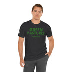 "Green Pastures" Psalm 23:2 Tee — Christian Faith Inspirational T-Shirt (Bella+Canvas 3001)