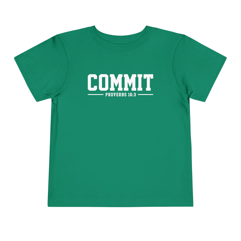 Toddler "Commit" Proverbs 16:3 Tee — Faith-Based Kids Shirt