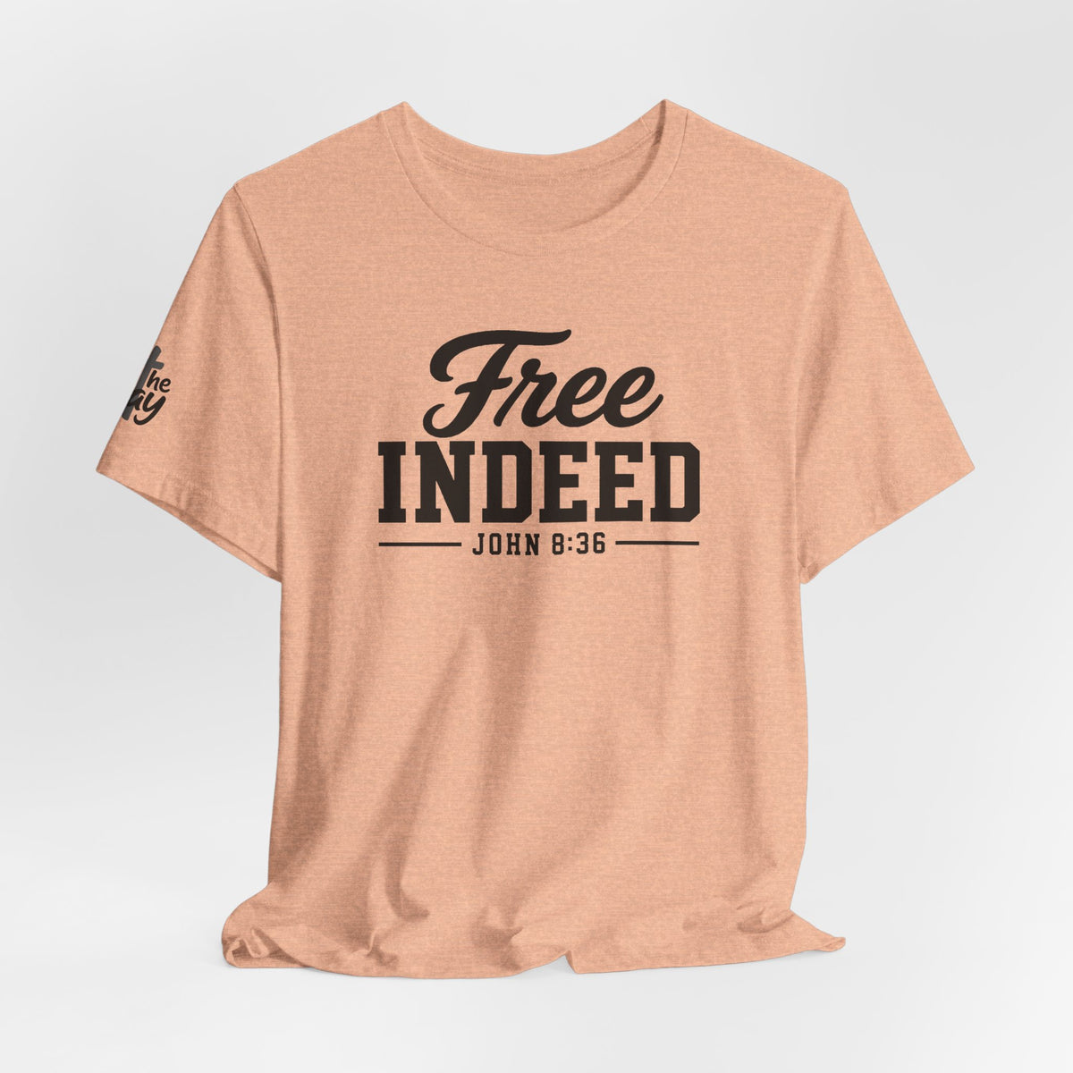 "Free Indeed" John 8:36 Christian Faith Tee (Bella+Canvas 3001)
