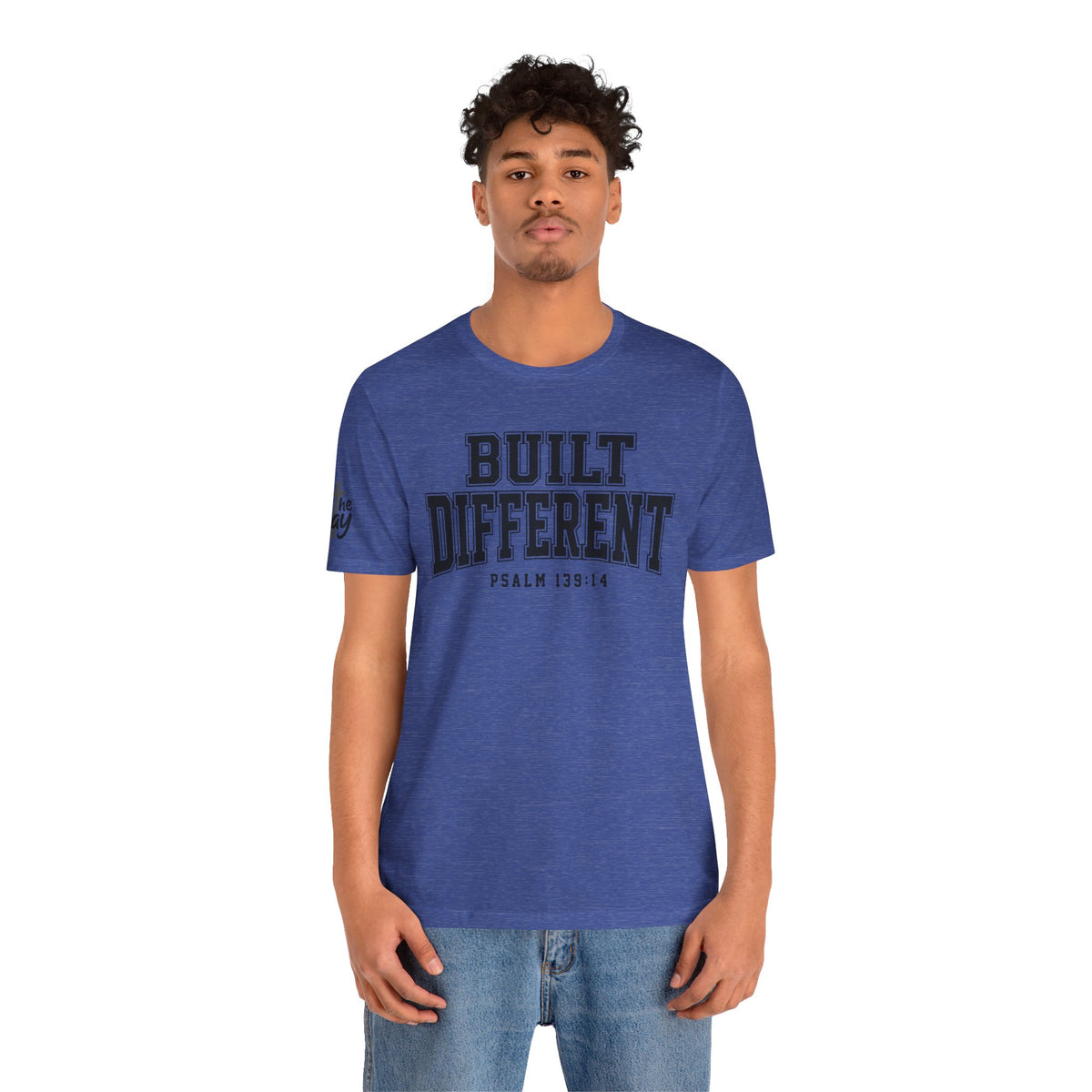 "Built Different" Psalm 139:14 Tee — Christian Faith Inspirational T-Shirt (Bella+Canvas 3001)