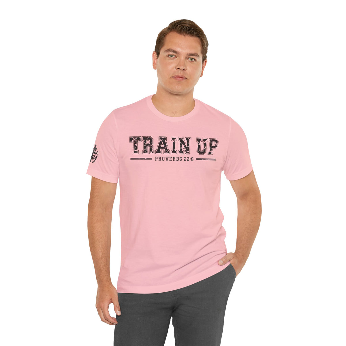 "Train Up" Proverbs 22:6 Tee — Christian Faith Inspirational T-Shirt (Bella+Canvas 3001)