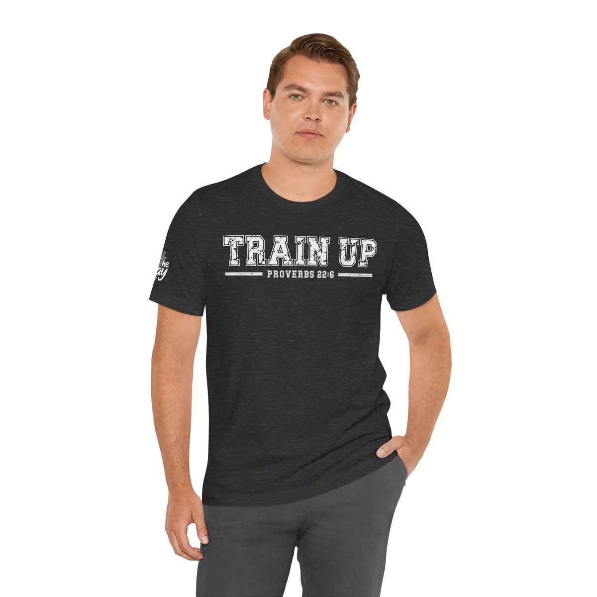 "Train Up" Proverbs 22:6 Tee — Christian Faith Inspirational T-Shirt (Bella+Canvas 3001)