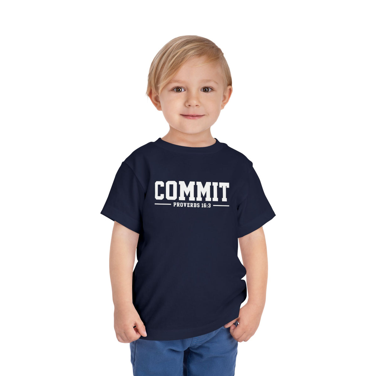 Toddler "Commit" Proverbs 16:3 Tee — Faith-Based Kids Shirt
