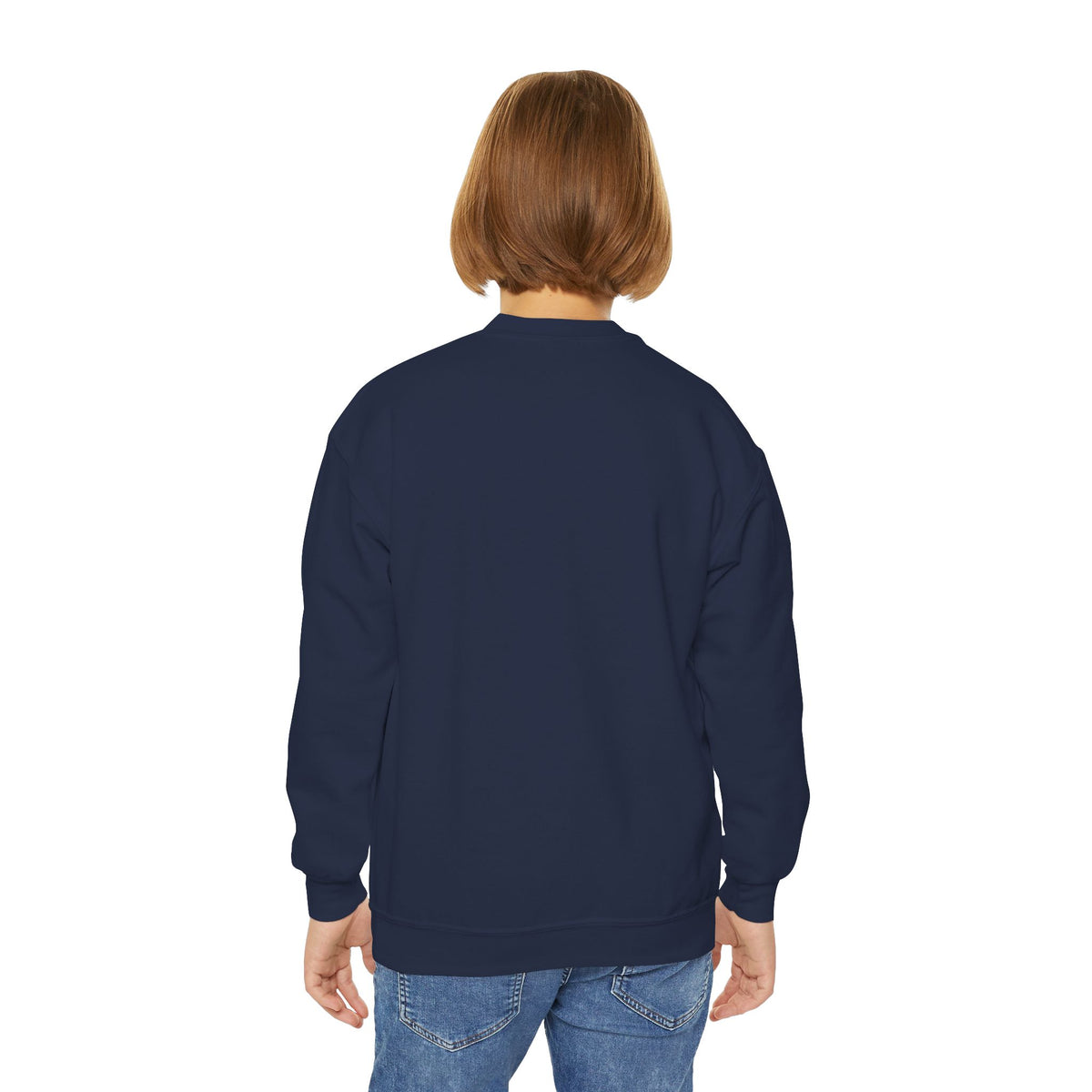 Youth Crewneck Sweatshirt — "All The Way" Inspirational Bible Verse (Matthew 10:38-39)
