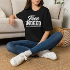 "Free Indeed" John 8:36 T-Shirt — Christian Faith Tee (Gildan 64000)