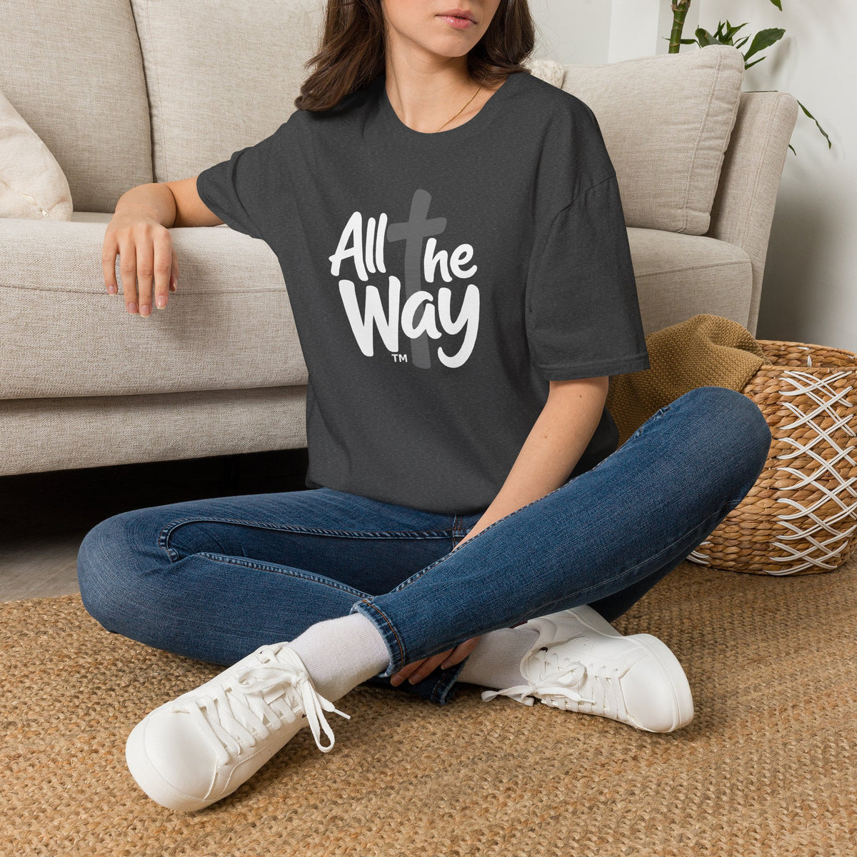All The Way Cross logo T‑Shirt — Faith-Inspired Christian Graphic Tee (Gildan 64000)