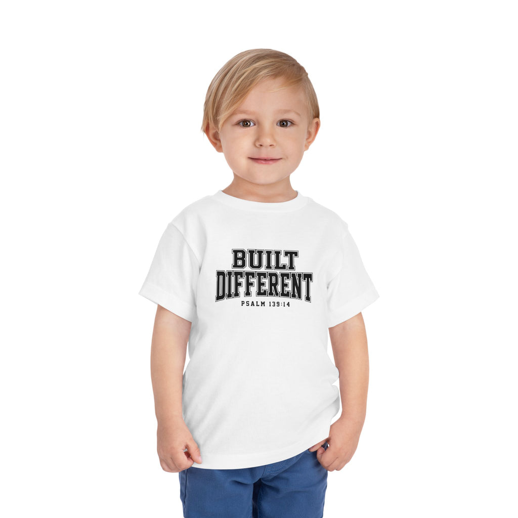 Toddler "Built Different"  Psalm 139:14 Tee — Faith-Based Kids Shirt