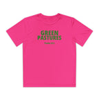 Youth "Green Pastures" Psalms 23:2 Tee — Christian Motivational Shirt  (Sport Tek)