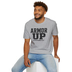 "Armor Up" Ephesians 6:11 T-Shirt — Christian Faith Tee (Gildan 64000)