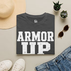 "Armor Up" Ephesians 6:11 T-Shirt — Christian Faith Tee (Gildan 64000)